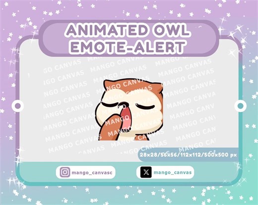 Animated Owl Emote-alert / Yawn Emote-alert - Etsy
