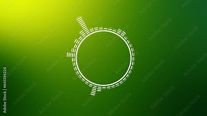 White circle sound waves, digital radio signal symbols on green liquid motion background. Idea for audio music equalizer , wave audio soundtrack shapes, spectrum etc.,