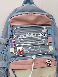 Japanese School Bag With Cute Kawaii backpacks Aesthetic Backpack Girls Backpacks Ages 8-10(black)