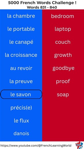 🇫🇷-Learn French Vocabulary in 30 Seconds #frenchvocabulary #frenchpronunciation #learnfrench|🇫🇷 #84
