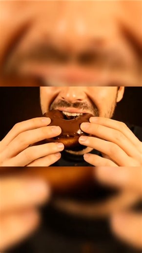Satisfied eating chocolate donut asmr #asmr​ #satisfying​ #asmrsounds​ #relaxing​ #ai​ #trending​