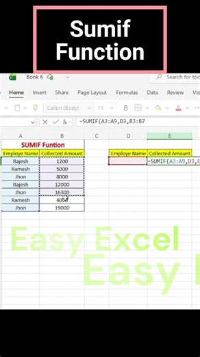 Sumif Function Ecxcel In Tamil #e #excel #excelformula #exceltips #exceltricks #excellent #education