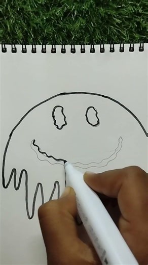 #How to draw a Melted smiley face easy🫠 dripping emoji 🫠 ‪@SayekaKhatun-wb1lz‬