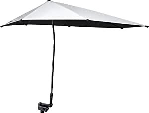 G4Free UPF 50+ Adjustable Beach Umbrella XL with Universal Clamp for Chair Stroller Wheelchair Golf Cart Bleacher Patio