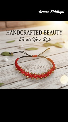 ✨ Elegant Micro Macrame Bracelet Tutorial | DIY Red, Black & Gold Beads ✨ #macramemakers #handmade