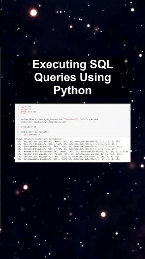 Executing SQL Queries Using Python #ai #artificialintelligence #machinelearning #aiagent Executing