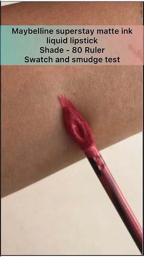 Maybelline superstay matte ink liquid lipstick shade -80 ruler swatch #makeup #maybelline #lipstick