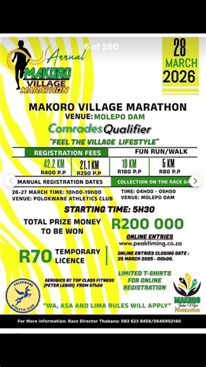 Join the Makoro Village Marathon with Polokwane Athletic Club!