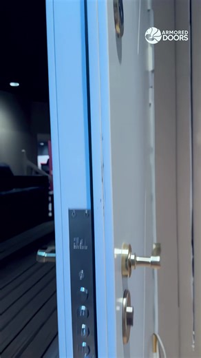 Looks like a premium interior door. Built like a safe room. Steel core, multi-point locking, fingerprint access. | Armored Doors