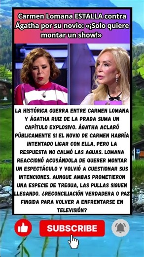 🔥 Carmen Lomana ESTALLA contra Ágatha por su novio: «¡Solo quiere montar un show!» 💣