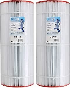 Unicel C-9410 100 Square Foot Media Replacement Pool Filter Cartridge with 155 Pleats, Compatible with Pentair, American, Pac Fab, & Sta-Rite (2 Pack)