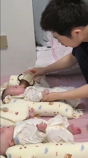 Dad’s Daily Triplet Feeding Routine 💕 #baby #triplets #dadlife