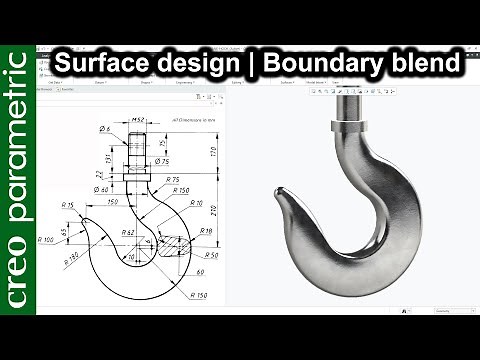 Crane Hook | Boundary blend | Surface modeling in Creo Parametric