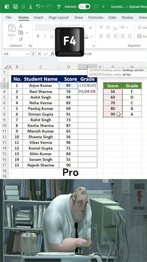Excel LOOKUP Trick: Calculate Grades Instantly! #lookup #exceltips #exceltricks