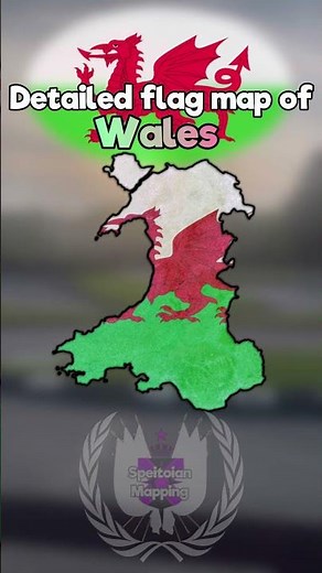 Detailed flag map of Wales 🏴󠁧󠁢󠁷󠁬󠁳󠁿 #wales #mapping #shorts #viral #cymru