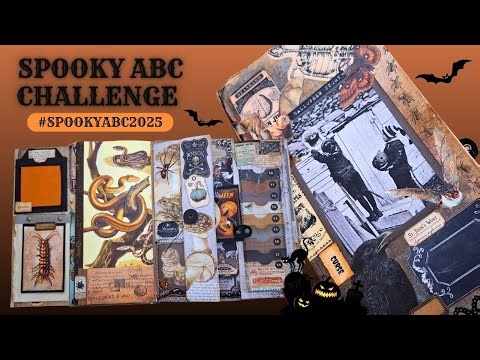 Full final flip-through of my halloween Spooky ABC junk journal folio lap book scrapbooking