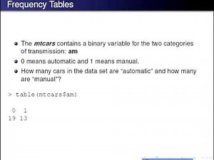 Computing with R : constructing frequency tables