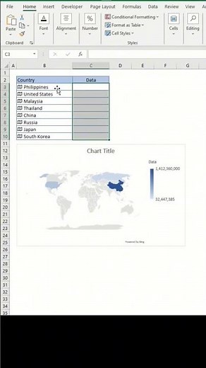 WORLD MAP in Excel