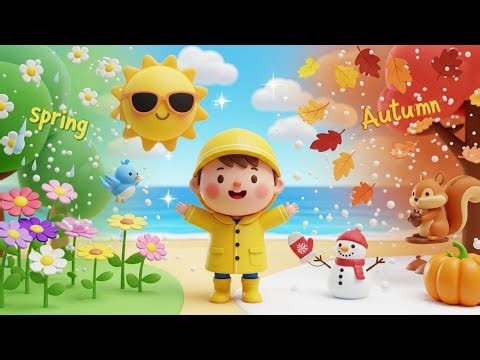 Learn the Seasons 🌈 | Winter Spring Summer Autumn | Fun Kids Nursery Rhyme