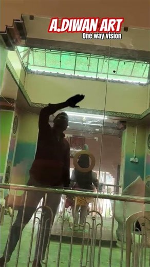 one way vision baner on glass sticker #onewayvision #sticker #banner #shorts