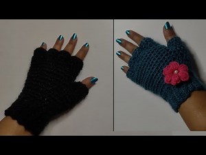 #Crochet # very easy half finger gloves