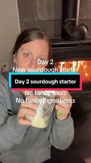 Day 2 sourdough starter. Follow along as I start a brand new sourdough starter from scratch! If you like the idea of no rules, no fancy tools and no fancy ingredients join along in my sourdough journey! #sourdoughforbeginners #sourdough #fyp #amandascozykitchen #sourdoughstarters