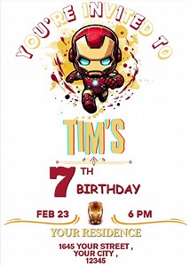 Editable Ironman Invitation Birthday Party . Ironman Digital Invitation Editable With Canva. Instant Download - Etsy Canada