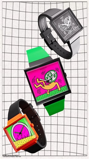 The Swatch BREAK FREE Collection is here! These watches are inspired by the 1984 Swatch World Breakdance Championship and invite you to break free and express yourself. #SwatchBREAKFREE https://swat.ch/4eHLSW2 © Keith Haring Foundation. Licensed by Artestar, New York. | Swatch