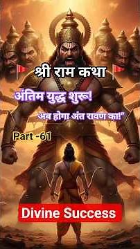 श्री राम कथा 🚩 भाग 61 | रावण रणभूमि में उतरने को तैयार | Ramayan Story Part 61 | Divine Success