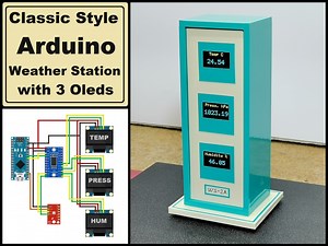 Classic Style Arduino Weather Station with three Oled Displays