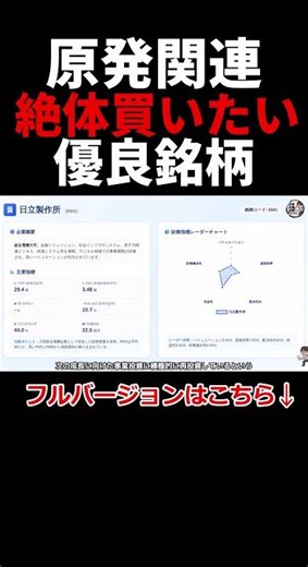 【次の本命】大相場目前の”大化け国策”「次世代原子炉」銘柄５選。対米投資とAI電力不足で沸騰する次世代エネルギー株。日立製作所