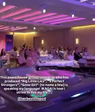 I have set up conferences and banquets before. This is one of the saddest I have ever seen. No chair covers, empty tables and the only decor is a couple of banners, one huge bouquet and small ones on the tables. That pink light is all they have going.