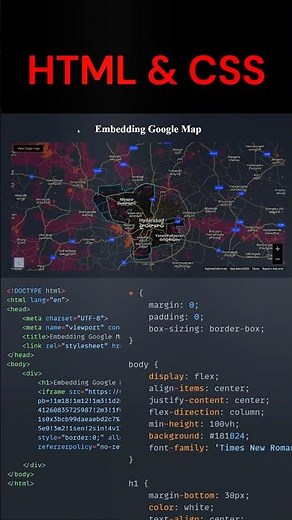 Embed Google Map Using HTML and CSS #webdevelopment#coding#css3#htmlcss#python#programming#csspower