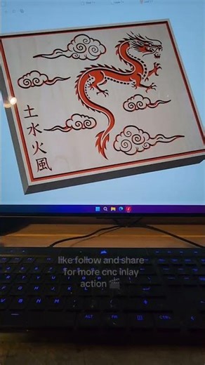 Dragon inlay end grain cutting board design #shorts #woodworking #design