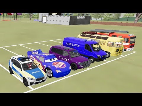 TRANSPORTING COLOR RANGE ROVER, CHEVROLET, MERCEDES, BMW, CAT LOADER POLICE, FS22#54 ,fs22truck-bm