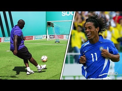 Akinfenwa attempts to recreate Ronaldinho's UNBELIEVABLE free-kick against England
