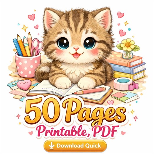 Animals Coloring Book for Kids – 50 Printable Pages (PDF) – Toddler Activity Book - Etsy