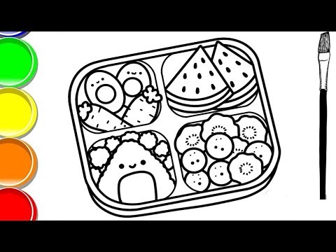 Let's Colour And Draw a Cute Lunch Box Drawing Easy Step By Step #kids art and learning