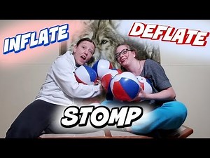 INFLATE / DEFLATE / STOMP TO POP BEACHBALL CHALLENGES! (3 Challenges in 1!)