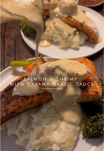 Creamy Garlic Salmon & Shrimp Recipe for Valentine's Day