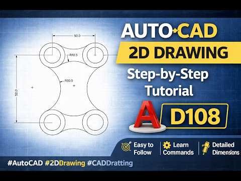 AutoCAD 2D Drawing D108 | Step-by-Step Tutorial with Dimensions | Beginner to Advanced Practice #art