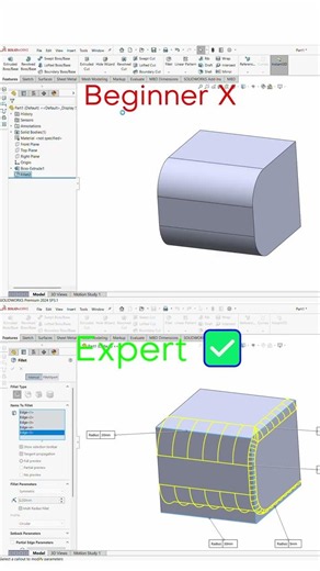 Multi Fillet Feature in Solidworks Tips & Tricks