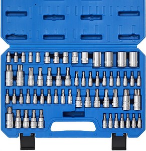 CASOMAN Master Torx Bit Socket and External Torx Socket Set, 60-Piece Set, S2 and Cr-V Steel E4-E24, T6-T70,TT6-TT70,TP8-TP60
