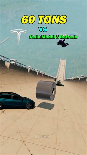☢60 ton steel coil VS Tesla Model 3 Refresh 💥