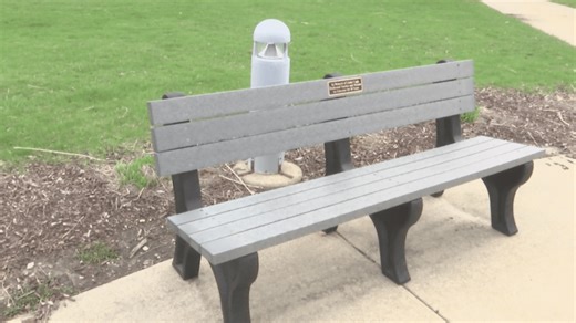 Rochelle Kiwanis recycling program transformed 6,000 pounds of recycled plastic into benches for community
