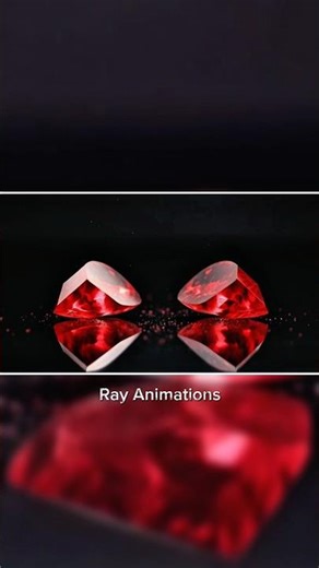 Red ruby cut in half ~ Ray Animations #shorts