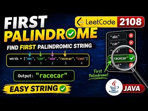 LeetCode 2108 | First Palindromic String | Java Solution | Easy String