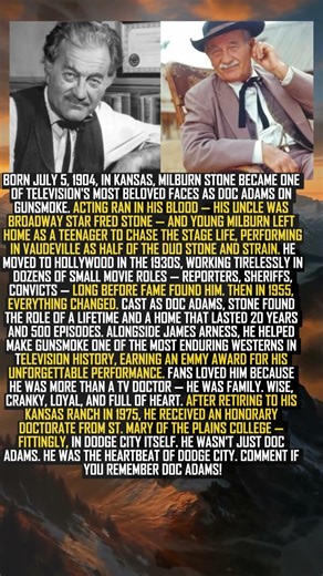 MILBURN STONE — THE HEARTBEAT OF DODGE CITY