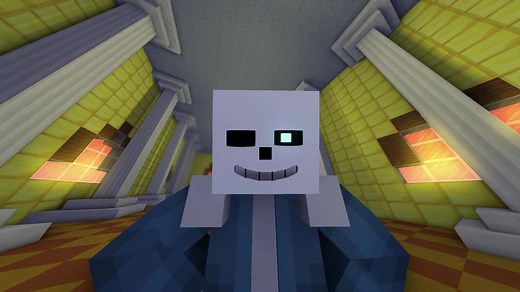 【Minecraft动画】Sans VS Frisk（作者：CineMine Animations）