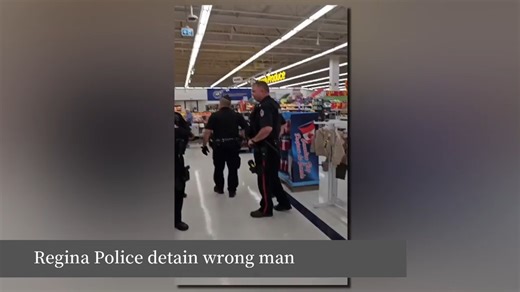 WATCH: What was supposed to be a pit stop for water turned into a case of being wrongfully detained. Our Jessica Durling has more on one man's run in with the police. READ: https://globalnews.ca/news/9873601/regina-man-says-he-was-racially-profiled-and-detained-by-police-in-walmart/ | Global Regina